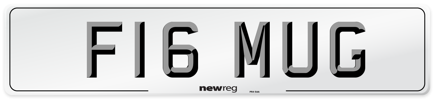 F16 MUG Number Plate from New Reg